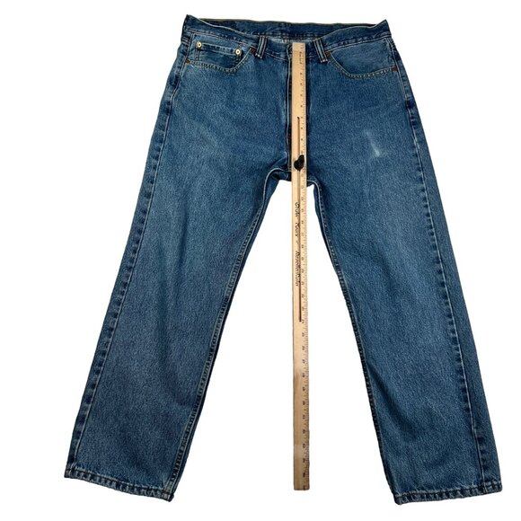 Levi’s 505 Jeans Men’s 5-Pocket Straight Leg Cotton Denim Button Close Blue 36 - Picture 8 of 13